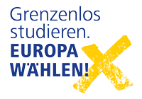 Logo "Grenzenlos studieren. Europa wählen!"